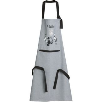 Dubout cat clock cooking apron Gris 72 X 85