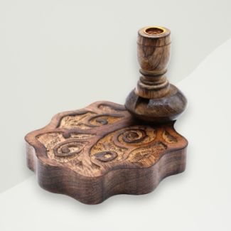 Eclectic Backflow Cone Burner Brown Tree Of Life Mango Wood 13x14