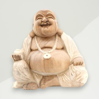 Eclectic Buddha Figurine Beige Buddha Wood 35x39