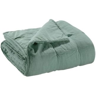 Bed Runner Stonewashed Zeff Vert De Gris 90 X 240