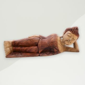 Eclectic Statue Brown Buddha Wood 50x25