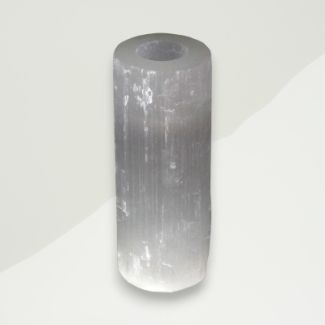 Modern Selenite Candle Holder White Selenite 8x20