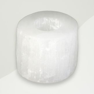 Modern Selenite Candle Holder White Selenite 8x8