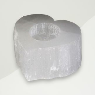 Eclectic Selenite Candle Holder White Heart Selenite 9x7