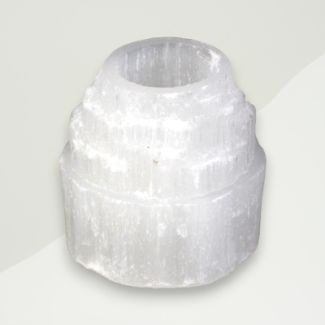Modern Selenite Candle Holder White Selenite 8x8