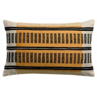 Eden embroidered cushion Ocre 40 X 65