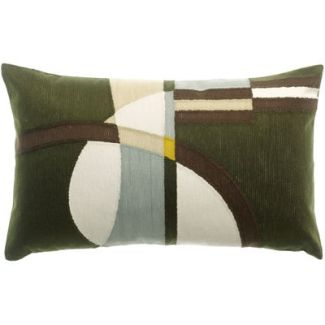 Cushion Nael Embroidered Olive 30 X 50