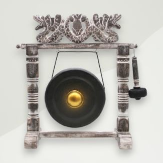 Oriental Gong Brown Dragon Wood, Brass 23x52