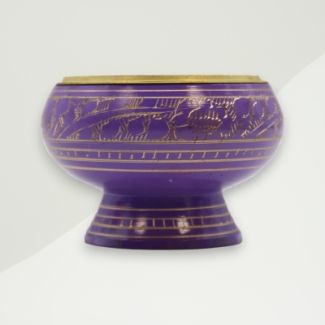 Eclectic Charcoal Incense Jar Purple Brass 5x7.4