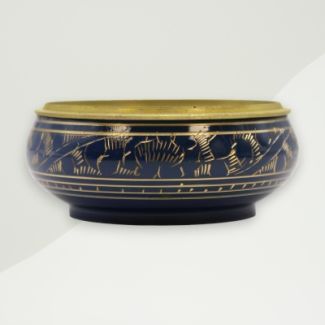 Eclectic Charcoal Incense Jar Blue Brass 3x7.7