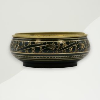 Eclectic Charcoal Incense Jar Black Brass 3x7.6