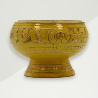 Eclectic Charcoal Incense Jar Yellow Brass 5x7.4
