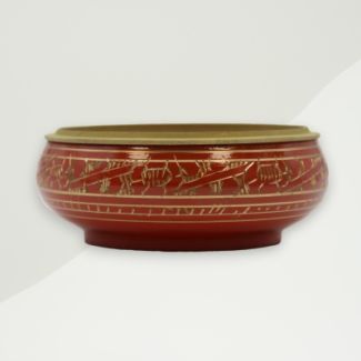 Eclectic Charcoal Incense Jar Red Brass 3x7.7