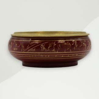 Eclectic Charcoal Incense Jar Red Brass 3x7.7