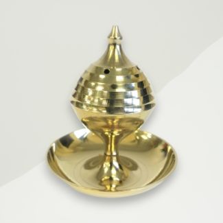 Traditional Incense Burner Yellow Brass 7.5x7
