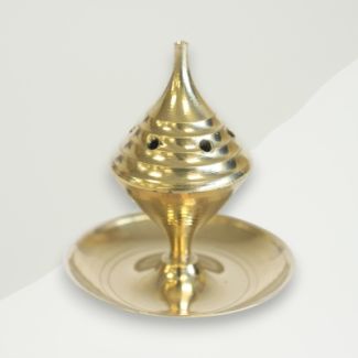 Traditional Incense Burner Yellow Brass 4.5x4