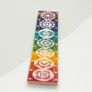 Eclectic Incense Holder Multicolor Chakra Soap Stone 26x5