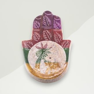 Eclectic Incense Holder Multicolor Hand Soap Stone 9x6