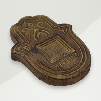 Eclectic Insense Plate Brown Hand Concrete 14x6.4