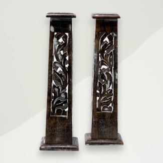 Eclectic Incense Holder Brown Wines Mango Wood 30x4