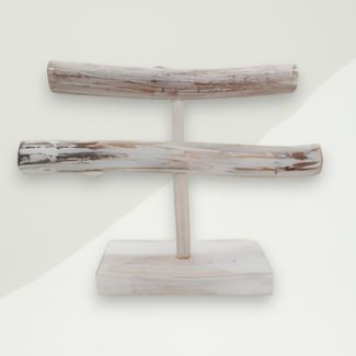Eclectic Jewelry Stand Grey Wood 22x36