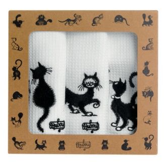 Gift Box 3 Kitchen Towels Dubout Blanc 40 X 60 Set of 3