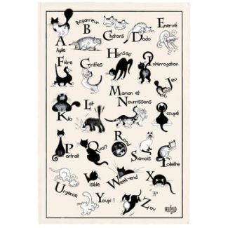 Kitchen Towel Abecedaire Dubout Ecru 48 X 72 Set of 3