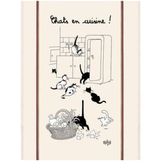 Kitchen Towel Chats En Cuisine Ecru 60 X 80 Set of 3