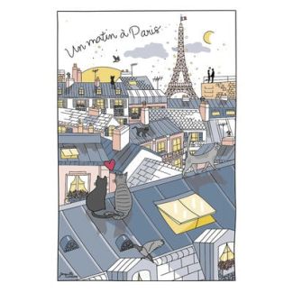 Kitchen Towel Toits De Paris Ecru 48 X 72 Set of 3