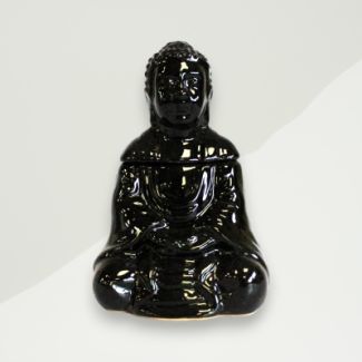 Eclectic Oil Burner Black Buddha Ceramic 8x8.4