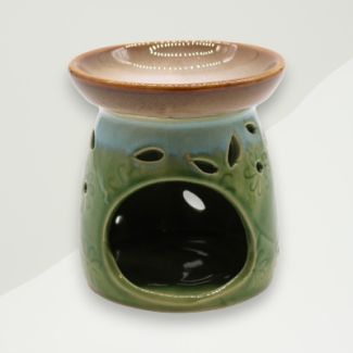 Traditional Oil Burner Green Ceramic 7x8