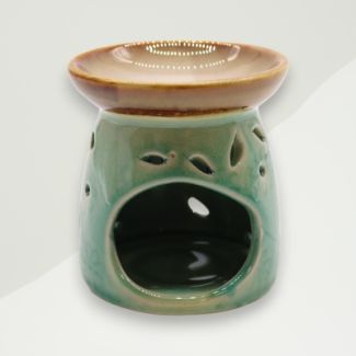 Traditional Oil Burner Green Ceramic 7x8