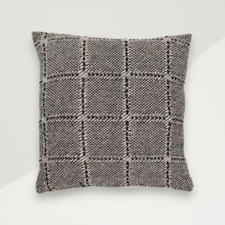 Set of 2 Modern Pillow Cover Black, White Cotton 40x40