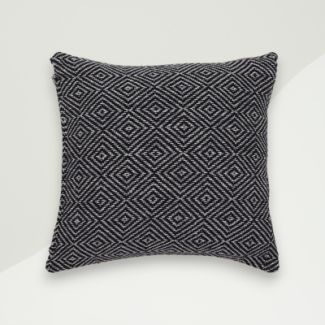 Set of 2 Modern Pillow Cover Black, White Cotton 40x40