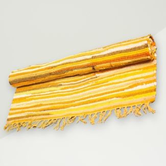 Eclectic Rag Rug Yellow Cotton 150x90
