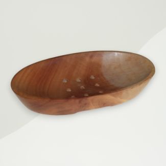 Traditional Soap Dish Brown Naseberry Wood 7x2