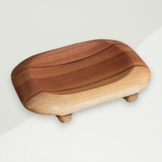 Traditional Soap Dish Brown Naseberry Wood 13x9