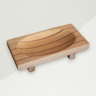 Traditional Soap Dish Brown Naseberry Wood 13x6