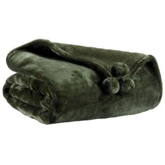 Throw Tender Pompoms Fougere 130 X 170