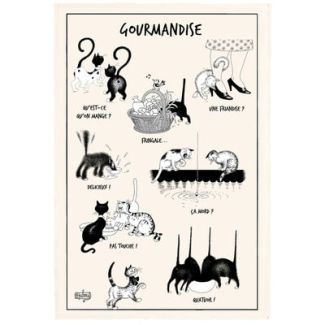 Dubout La Gourmandise tea towel ecru 48 X 72 Set of 3
