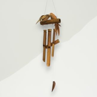 Eclectic Coconut Wind Chimes Brown Bird Coconut, Bamboo 20x100