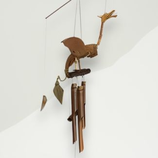 Eclectic Coconut Wind Chimes Brown Dragon Coconut 30x89