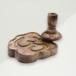 Eclectic Backflow Cone Burner Brown Om Mango Wood 13x14