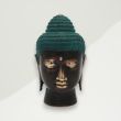 Eclectic Buddha Figurine Green Buddha Brass 14.5x7.4