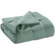 Bed Runner Stonewashed Zeff Vert De Gris 90 X 240