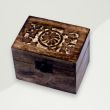 Eclectic Wooden Box Brown Floral Mango Wood 8x10
