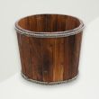 Traditional Decor Bucket Brown Albesia Wood 21x28