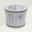 Traditional Decor Bucket White Albesia Wood 21x28