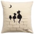 Dubout 3 cat cushion ecru 45 X 45 Set of 2