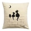 Dubout 3 cat cushion ecru 45 X 45 Set of 2
